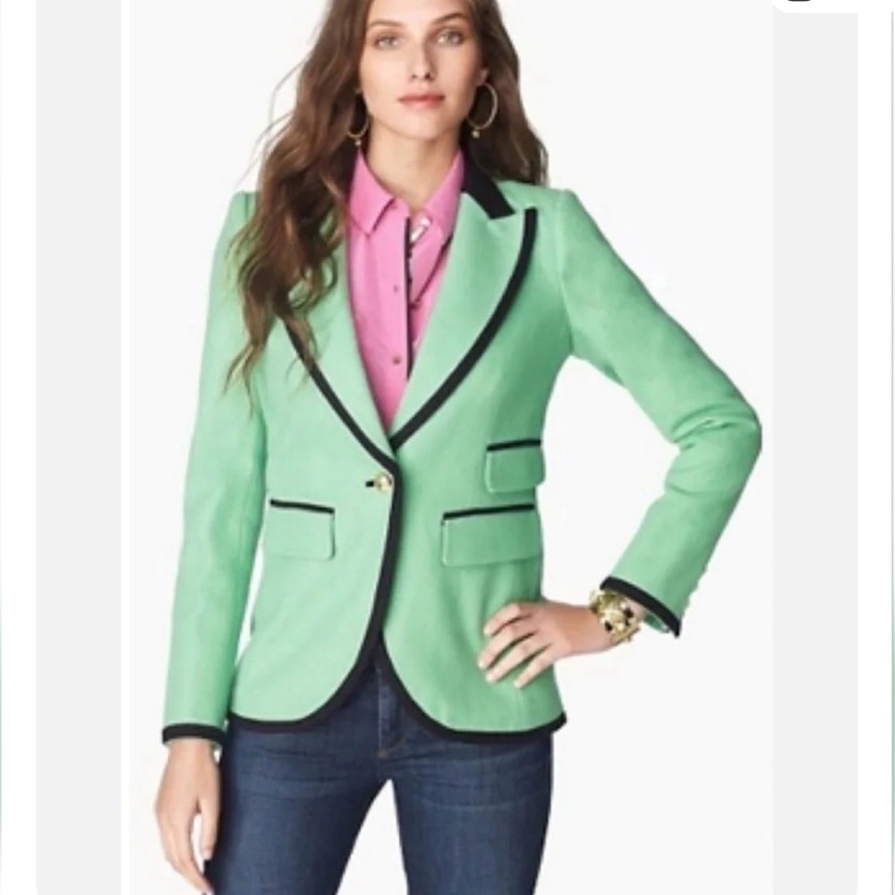 Juicy Couture Mint Blazer with Black Accents black and white lining